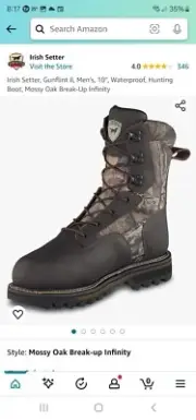 Nib Irish Setter Mens Gunflint II Waterproof Hunting Boots Mossy Oak Infinity...