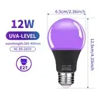 12W E27 UV LED Bulb Purple Black Lights Bulbs Glow in the Dark Party Halloween D