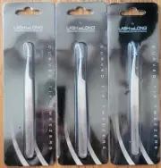 Lash beLong Pro Eyelash Extension Curved Tip Tweezers with German Stain (3-Pack)