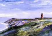 Gay Head Lighthouse Fridge Magnet. Aquinnah Cliffs, Martha's Vineyard, Mass. Art