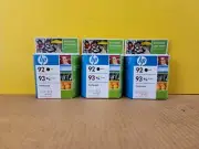 NEW SEALED HP 92 Black & 93 Tri Color Ink Cartridge Combo, (3 pack) exp. 04/2009