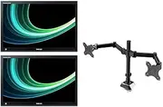 2X Units Samsung S24A450BW 24-in 5ms 60Hz Monitor VGA Port + iDeer Life LS2 Arm (Renewed)