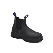 Steel Toe Slip-On Elastic Side Boots w/ Kick Guard, Black, AU size 10, US size 1