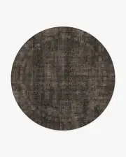 245' Round | Machine Washable Runner Rug | Kid & Pet Friendly | Indoor Rug | Cyrus Black Flatwoven Rug | Ruggable