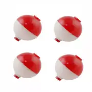 30PCS Red White Hard ABS Round 1 Inch Fishing Floats Push Button Float Bobbers