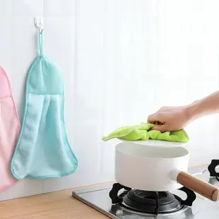 居家可掛式廚房純色超強吸水速干擦手巾珊瑚絨擦手布擦拭毛巾抹布