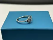 Genuine Pandora Forget Me Not Purple CZ RING 190990ACZ RETIRED 52 USA SIZE 6
