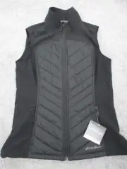 Eddie Bauer Vest Womens Small Black Stratify Hybrid Water Repel Outdoors