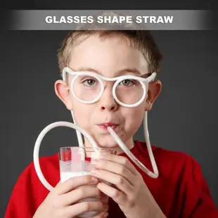 眼鏡形狀吸管飲用 - 透明