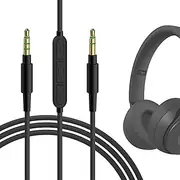 Geekria Audio Cable with Mic Compatible with Beats Studio Pro/3, Solo 4 Headphones, 1/8" (3.5mm) to 3.5mm Replacement Stereo Cord with Inline Microphone and Volume Control (4ft/1.2m)