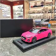 Scale Finished Model Car 1:18 Diecast Vehicle for Audi RS7 Sportback Simulation Resin Sports Car Model Collectible Ornaments Miniature Replica Car(Pink)