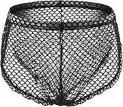 [JEShifangjiusu] Men's Sexy Mesh Boxer Briefs Underwear See-Through Fishnet Lingerie Low Waist Funny Buckled Pouch Trunks