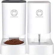 Automatic Pet Feeder and Water Dispenser, Portable Cat Food Feeder, Auto Pet Feeder, Pet Feeding Bowl, Large Capacity Water Feeder for Cat Puppy