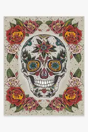 245' x 305' | Machine Washable Runner Rug | Kid & Pet Friendly | Indoor Rug | Sugar Skull Flatwoven Rug | Ruggable