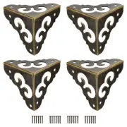 30x30x30mm Metal Box Corner Protectors Edge Guard Iron Bronze Tone 4pcs