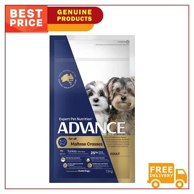 ADVANCE Dog Food Turkey with Rice Dry Food for Adult Maltese Cross Dogs 13 KG