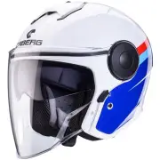Soho Zephir White Blue Red Jet Helmet