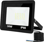 30W LED Flood Light Outdoor,1Pack Bright 6500K Led Floodlight Wired Security Lights IP66 Waterproof LED Work Light for Yard Garage Stadium Garden Patio