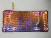 NEW Lot of 5 Benefit Sequin Makeup/Cosmetic Bag Case Clutch | Pink Purple Orange