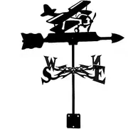 Wind vanes, Outdoor Garden Metal Weathervane with House Truck Plane Ornament, Hollow Carved Design Weather Vane Wind Direction Indicators Yard Roof Mount Easy Use