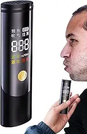 Car Alcohol Breathalyzer,Rechargeable Fast Portable Alcohol Tester | Fast-High-Accuracy Breathalyzer, Professional Digital Breath Meter for Safe Driving