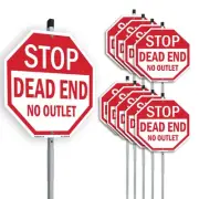 Stop Dead End No Outlet Octagon Sign With Stake Weather Resistant