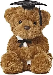Aurora® Commemorative Graduation Wagner Bear-Black Cap Stuffed Animal - Celebratory Keepsakes - Endearing Comfort - Brown 8.5 Inches