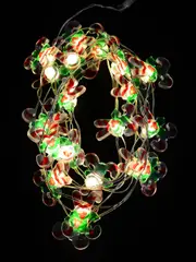 20 Candy Canes With Warm White LED Bulb Christmas String Battery Lights - 2m