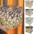 Tulip Night Light 20 Flowers Handmade DIY Tulip Cube Mirror Bedside Table Lamp