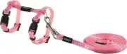 Cat Reflective Harness and Lead Set Pink Extra Small with Safety
