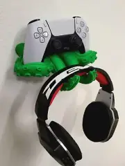 ps5 wall stand controller holder + headphone - 3D Printed - Color - Matte Black