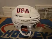 PRO STOCK BAUER RE-AKT 100 TEAM USA HELMET SIZE MEDIUM W/ BAUER HALF SHIELD