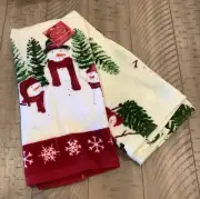 St. Nicholas Square Yuletide Snowman Family Kitchen Towel Set of 2