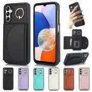 Fr Samsung Galaxy A73 A54 A53 A15 A14 A13 Ring Stand Card Slots Flip Wallet Case