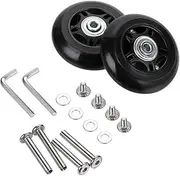 75 x 24mm Luggage Suitcase Replacement Wheels, Rubber Swivel Caster Wheels Bearings Repair Kits, Set of 2