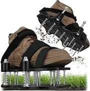 ZDDGNN Lawn Scarifier Shoes with Spring Base Spiked Shoes for Lawn Aeration Shoes for Lawn Scarifier Aerator Manual Garden Aerator (Black)