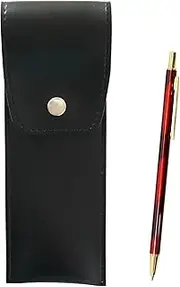 Round Button Japanese Pen Case Black SD Marble Pattern Ballpoint Pen Set for All Metal Notebook 3 Pack Red T23-BRS-B-SDMB-R-3