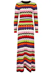 Olivia Rubin Vivica Striped Pointelle-knit Maxi Dress - Multicoloured - S (UK8-10 / S) S (UK8-10 / S)