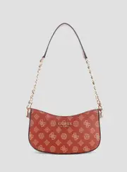 GUESS Red Evelune Top Zip Shoulder Bag