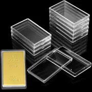 Ctosree 10 Pcs 10 oz Silver Bar Holder 10 oz Silver Bar Storage Case Clear Si...
