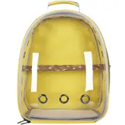GGP Yellow Stylish Transparent Pvc Pet Carrier Backpack Large Capacity, Multi Use For Birds & Cats(Including Wooden Stick)