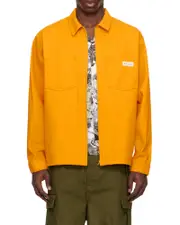 Orange gabardine zip-up overshirt IT56