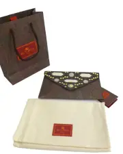 Etro Pouch NWT Unisex Etro Print Coated Fabric Envelope Clutch Bag Retail $375