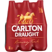 Carlton Draught Lager Bottles 750ml x 3 Pack