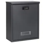 Locking Mailbox Wall Mount Combination Lock Drop Box Large Capacity with Galv...