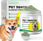 SDJUFEI Teeth Cleaning Powder for Dogs, 80g Dog Breath Freshener, Dental Powder for Dogs, Powder with Probiotics for Bad Breath, Reduce Plaque and Tartar, Dog Teeth Cleaning Powder Dogs