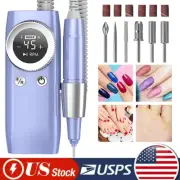 45000PRM Portable Rechargeable Nail Drill Manicure Machine Nail File Kit US KS62