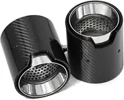 Muffler tip, 2pcs/lot Car Exhaust Tip Compatible Compatible Compatible For BMW 2 Series F22 F23 M235i M240i F20 F21 M135i M140i Per Compatible Compatible Compatible For Mance Carbon Fiber ID60mm Muffl