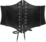 [AYNKH] Women's Black Corset Corset Corset with Cross-Threading Bow Design, Versatile Corset, Slimming Waistband, Back Button Closure Design