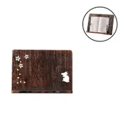 Nevenka Wooden Book Stand with Page Clips Foldable Reading Rest Holder-Sakura Rabbit